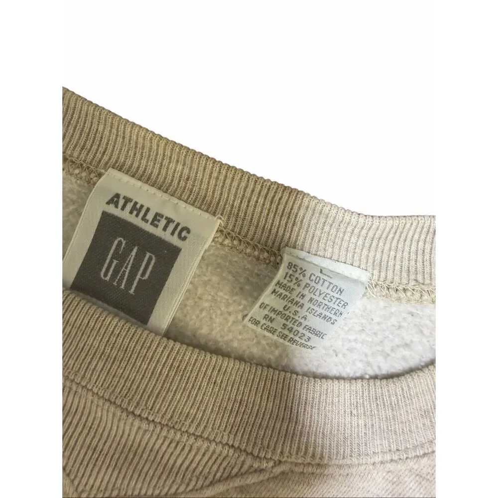Vintage Gap Sweatshirt Large Heather Gray Made In USA 90s Cotton Blend Over Siz